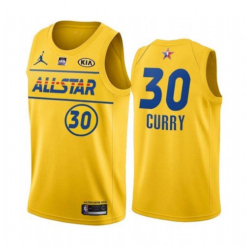 Men's 2021 All-Star #30 Stephen Curry Yellow NBA Western Conference Stitched Jersey